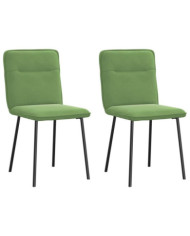 Chaises à manger lot de 2 Vert clair Velours | Mobilier & Déco