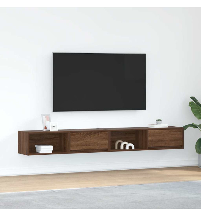 Meuble TV 2 pcs chêne marron 100x31x25,5 cm bois d'ingénierie | Mobilier & Déco