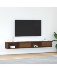 Meuble TV 2 pcs chêne marron 100x31x25,5 cm bois d'ingénierie | Mobilier & Déco