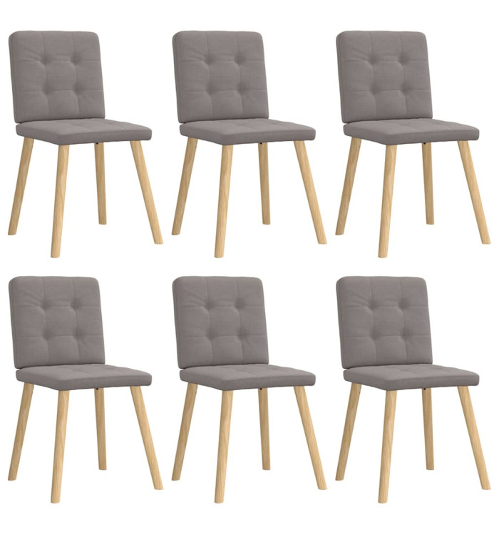 Chaises à manger lot de 6 taupe tissu | Mobilier & Déco