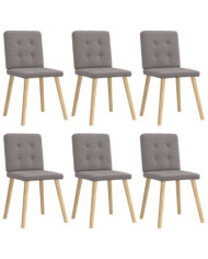 Chaises à manger lot de 6 taupe tissu | Mobilier & Déco