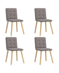 Chaises à manger lot de 4 taupe tissu | Mobilier & Déco