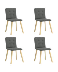 Chaises à manger lot de 4 gris foncé tissu | Mobilier & Déco