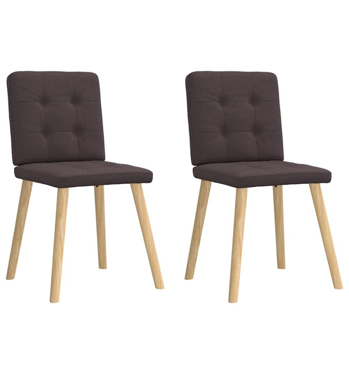 Chaises à manger lot de 2 marron foncé tissu | Mobilier & Déco