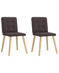 Chaises à manger lot de 2 marron foncé tissu | Mobilier & Déco