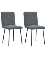 Chaises à manger lot de 2 Gris foncé Velours | Mobilier & Déco