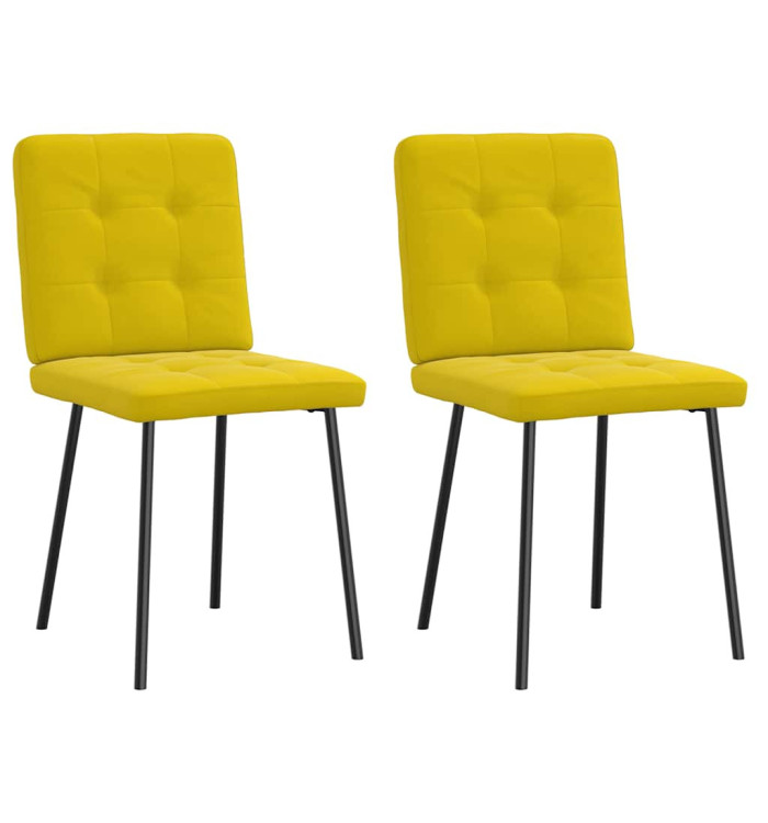 Chaises à manger lot de 2 Jaune Velours | Mobilier & Déco