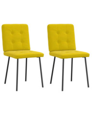 Chaises à manger lot de 2 Jaune Velours | Mobilier & Déco