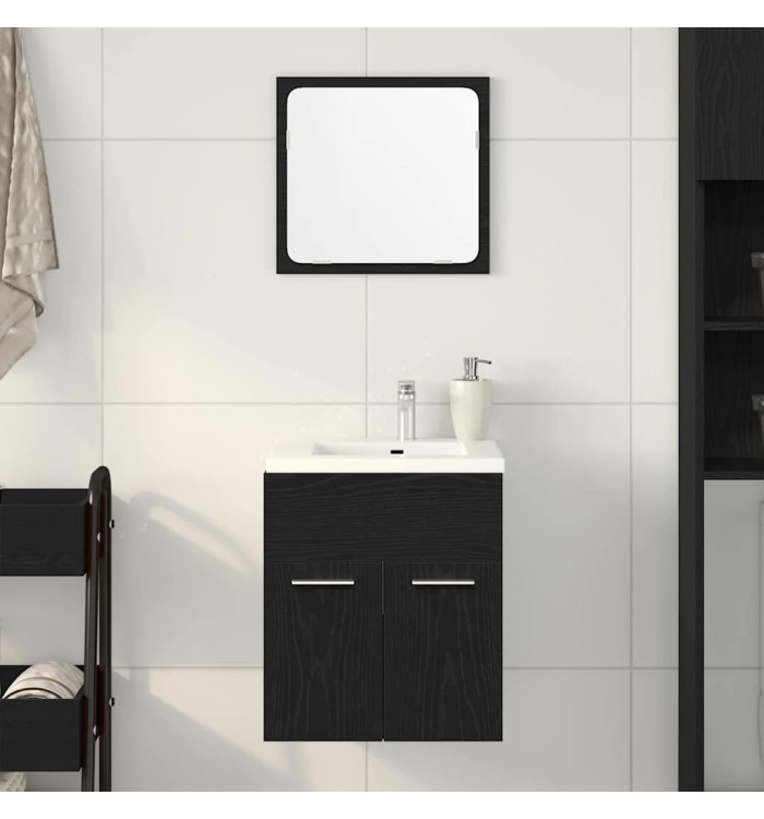Ensemble de meubles salle de bain 2 pcs chêne noir | Mobilier & Déco