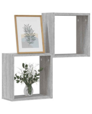 Étagères cube murales 2 pcs sonoma gris 30x15x30 cm | Mobilier & Déco