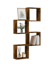 Étagères murales sous forme de cube 4 pcs chêne fumé 30x15x30cm | Mobilier & Déco