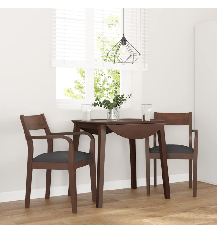 Chaises à manger coussins 2 pcs marron bois massif caoutchouc | Mobilier & Déco