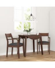 Chaises à manger coussins 2 pcs marron bois massif caoutchouc | Mobilier & Déco