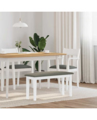 Banc 90 cm blanc bois massif caoutchouc | Mobilier & Déco
