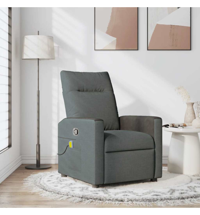 Fauteuil de massage inclinable Gris foncé Tissu | Mobilier & Déco