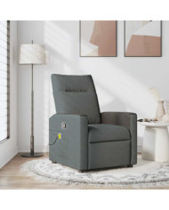 Fauteuil de massage inclinable Gris foncé Tissu | Mobilier & Déco