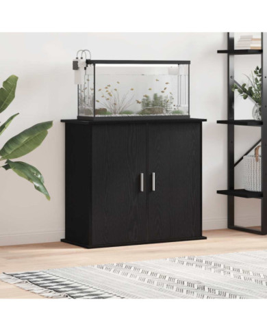 Support pour aquarium chêne noir 81x36x73 cm bois d'ingénierie | Mobilier & Déco