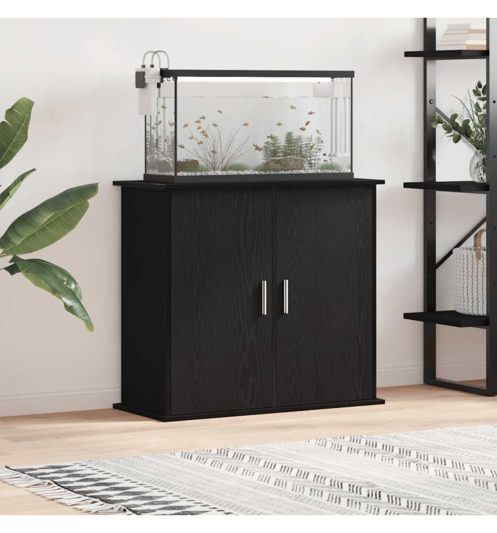 Support pour aquarium chêne noir 81x36x73 cm bois d'ingénierie | Mobilier & Déco