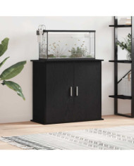Support pour aquarium chêne noir 81x36x73 cm bois d'ingénierie | Mobilier & Déco