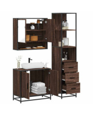 Ensemble de meubles de salle de bain 3 pcs Chêne marron | Mobilier & Déco