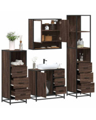 Ensemble de meubles de salle de bain 4 pcs chêne marron | Mobilier & Déco