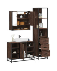 Ensemble de meubles de salle de bain 3 pcs chêne marron | Mobilier & Déco