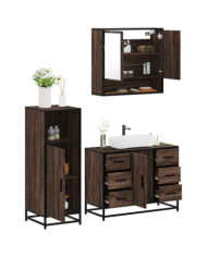 Ensemble de meubles de salle de bain 3 pcs Chêne marron | Mobilier & Déco