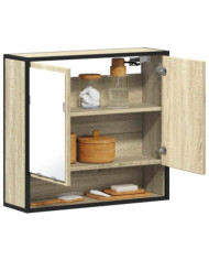 Armoire à miroir de salle de bain chêne sonoma bois ingénierie | Mobilier & Déco