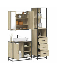 Ensemble de meubles de salle de bain 3 pcs chêne sonoma | Mobilier & Déco