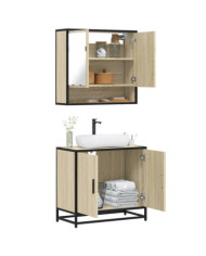 Ensemble de meubles de salle de bain 2 pcs chêne sonoma | Mobilier & Déco