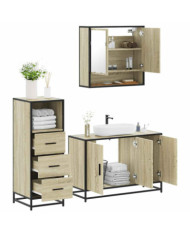 Ensemble de meubles de salle de bain 3 pcs chêne sonoma | Mobilier & Déco