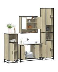 Ensemble de meubles de salle de bain 4 pcs chêne sonoma | Mobilier & Déco