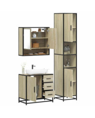 Ensemble de meubles de salle de bain 3 pcs chêne sonoma | Mobilier & Déco