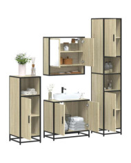Ensemble de meubles de salle de bain 4 pcs chêne sonoma | Mobilier & Déco