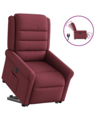 Fauteuil inclinable électrique rouge bordeaux tissu | Mobilier & Déco