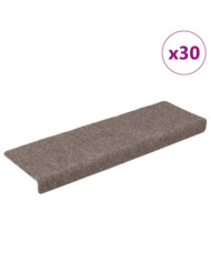 Tapis d'escalier autocollant 30 pcs crème 65x21x4 cm | Mobilier & Déco