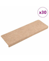 Tapis d'escalier autocollant 30 pcs crème 65x21x4 cm | Mobilier & Déco
