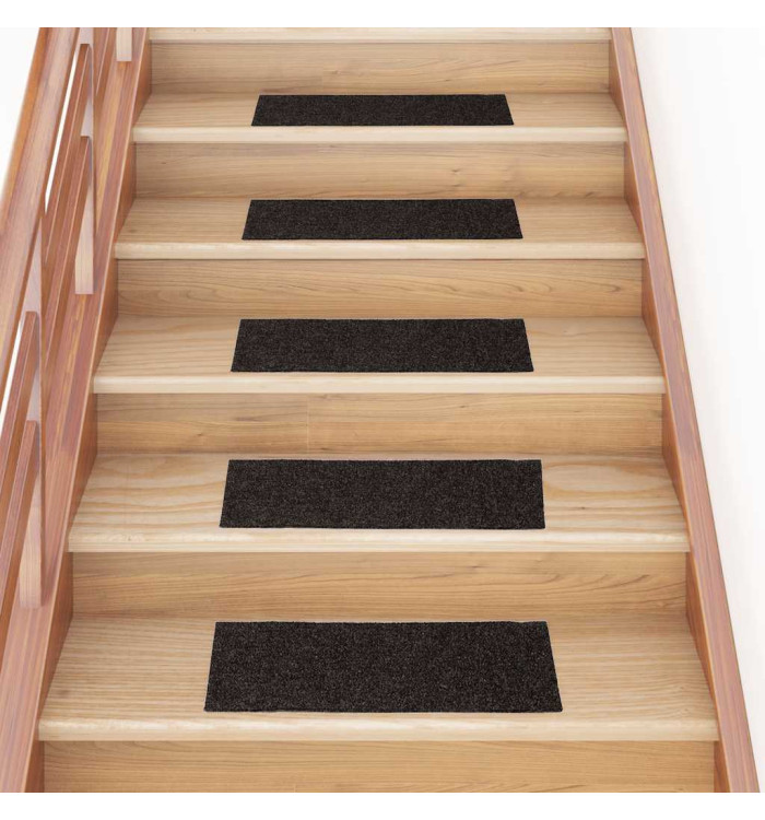Tapis d'escalier auto-adhésifs 30 pcs marron 60x25 cm | Mobilier & Déco