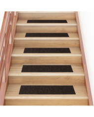 Tapis d'escalier auto-adhésifs 30 pcs marron foncé 76x20 cm | Mobilier & Déco