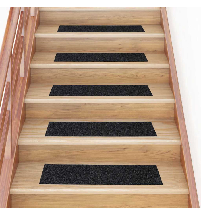 Tapis d'escalier auto-adhésifs 30 pcs noir 76x20 cm | Mobilier & Déco