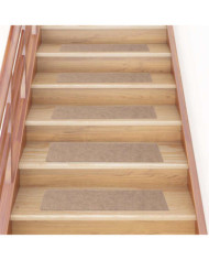 Tapis d'escalier auto-adhésifs 30 pcs marron clair 76x20 cm | Mobilier & Déco