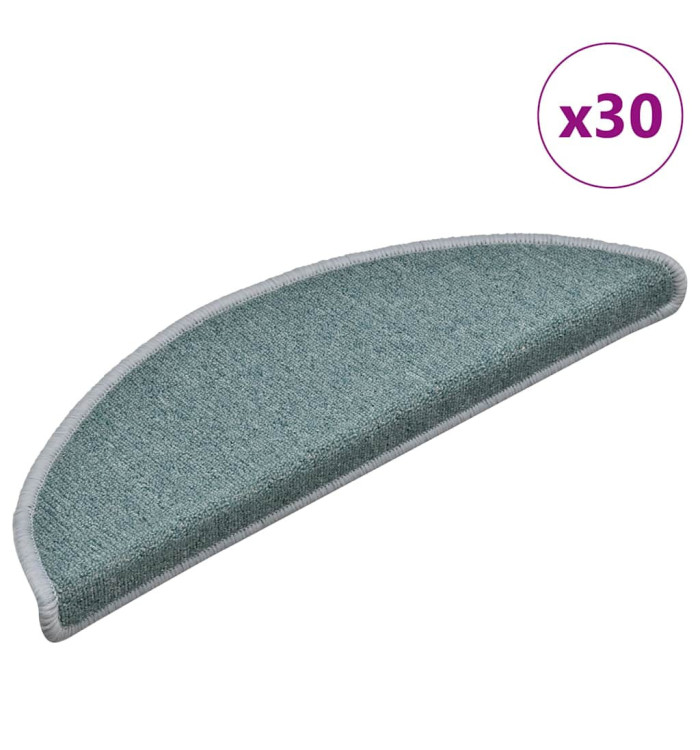 Tapis d'escalier 30 pcs bleu 56x17x3 cm | Mobilier & Déco
