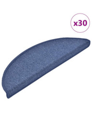 Tapis d'escalier 30 pcs bleu 56x17x3 cm | Mobilier & Déco