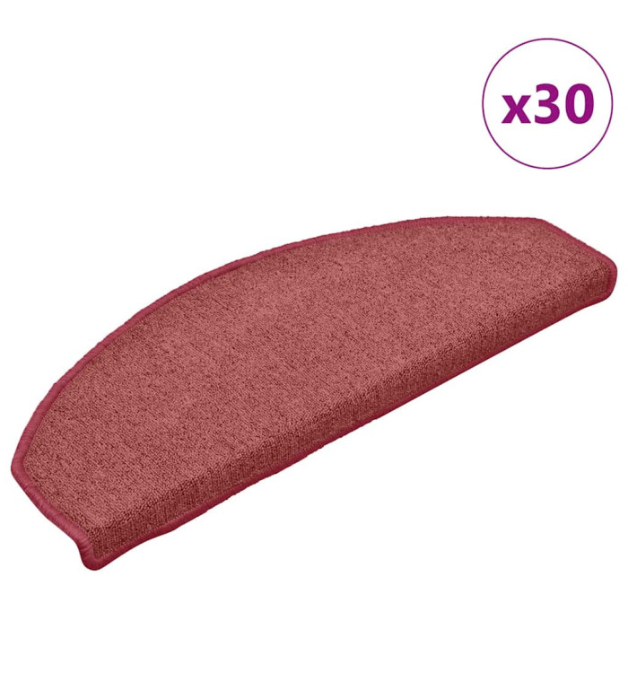 Tapis d'escalier 30 pcs rouge 65x24x4 cm | Mobilier & Déco