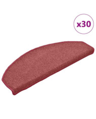 Tapis d'escalier 30 pcs rouge 65x24x4 cm | Mobilier & Déco