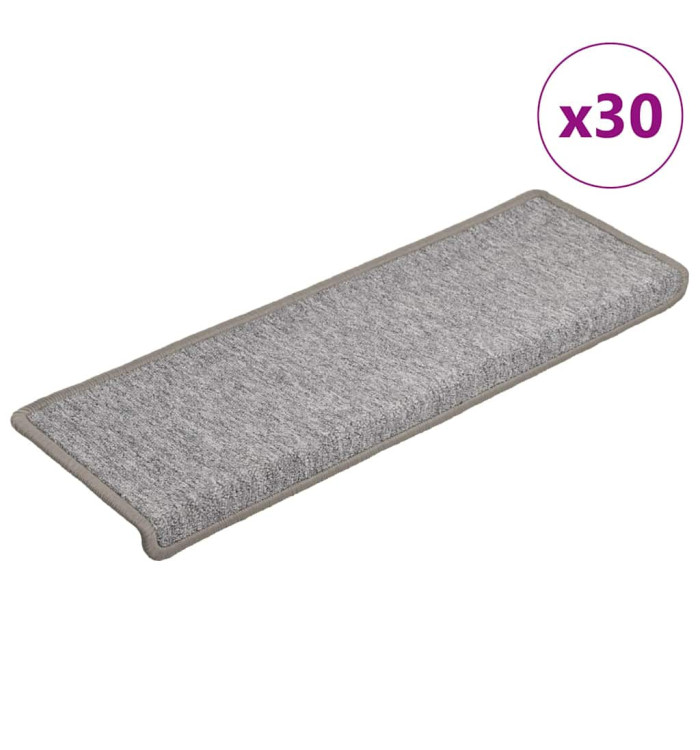 Tapis d'escalier 30 pcs 65x21x4 cm Gris clair | Mobilier & Déco