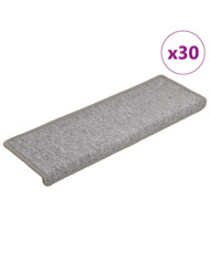Tapis d'escalier 30 pcs 65x21x4 cm Gris clair | Mobilier & Déco