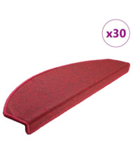 Tapis d'escalier 30 pcs rouge bordeaux 65x24x4 cm | Mobilier & Déco