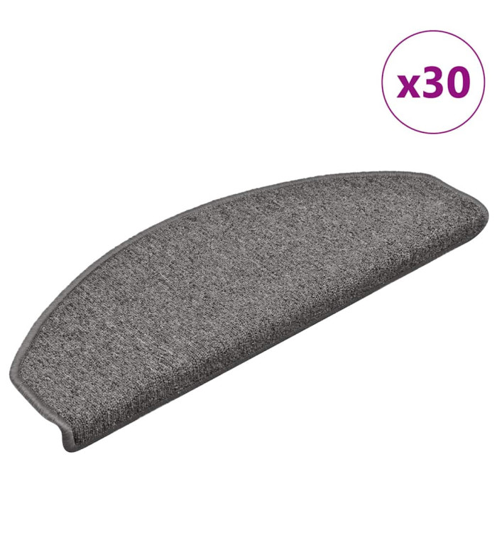 Tapis d'escalier 30 pcs gris foncé 65x24x4 cm | Mobilier & Déco