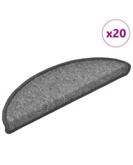 Tapis d'escalier 20 pcs gris foncé 56x17x3 cm | Mobilier & Déco